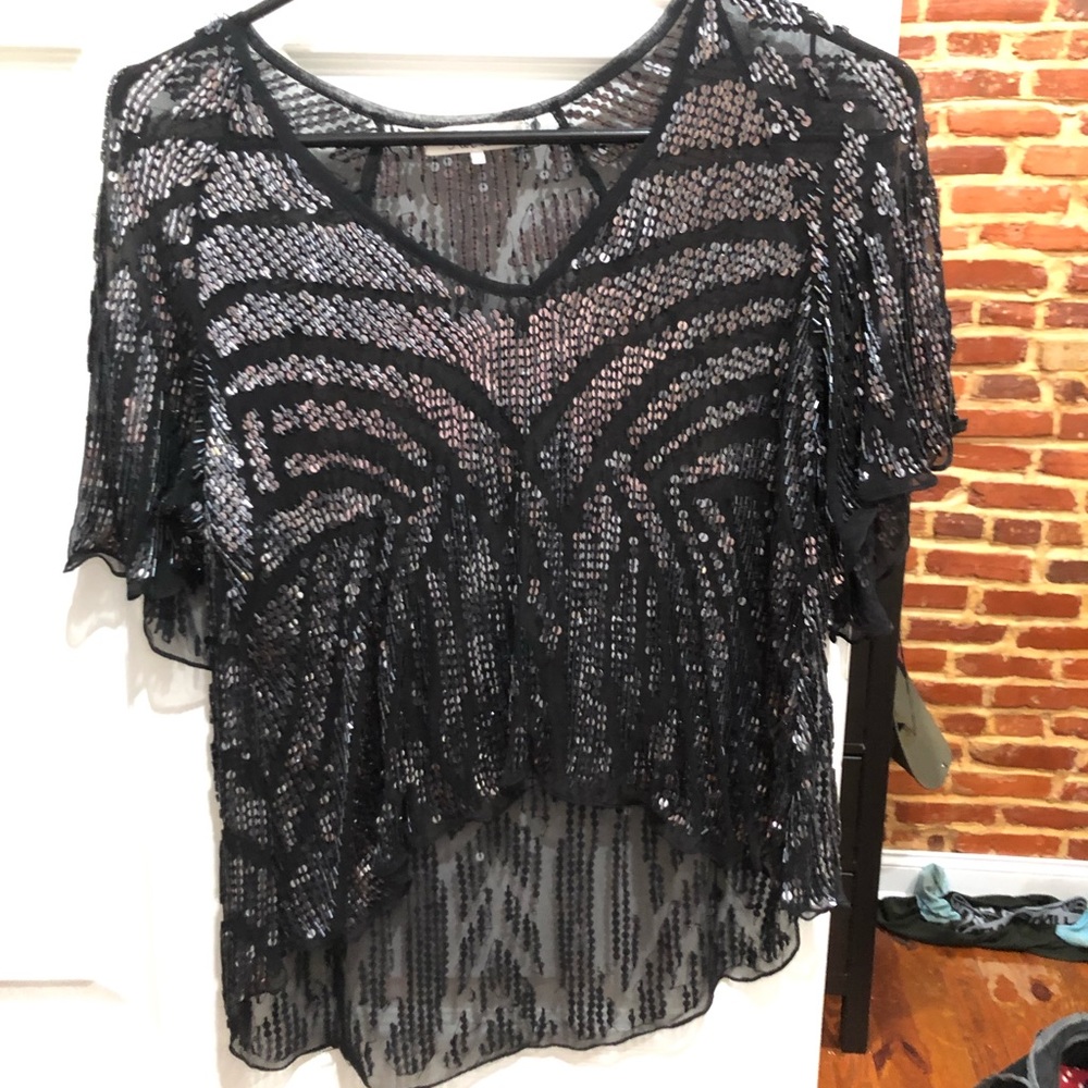 Parker Lucas beaded sequin top